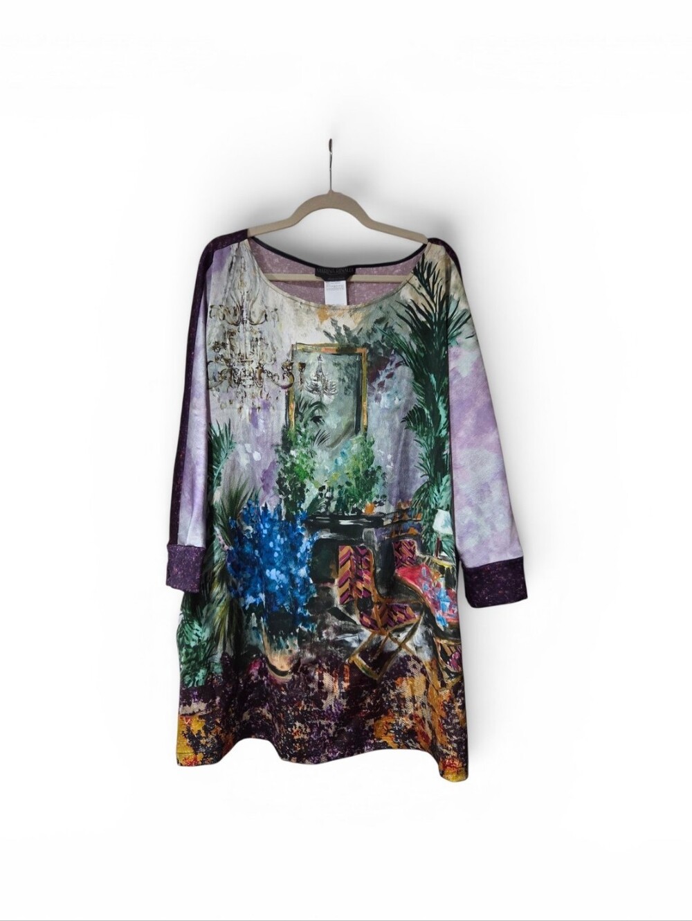 Marina Rinaldi "FLORIDA" Blouse Top Purple Art Size 20W NWT $695
